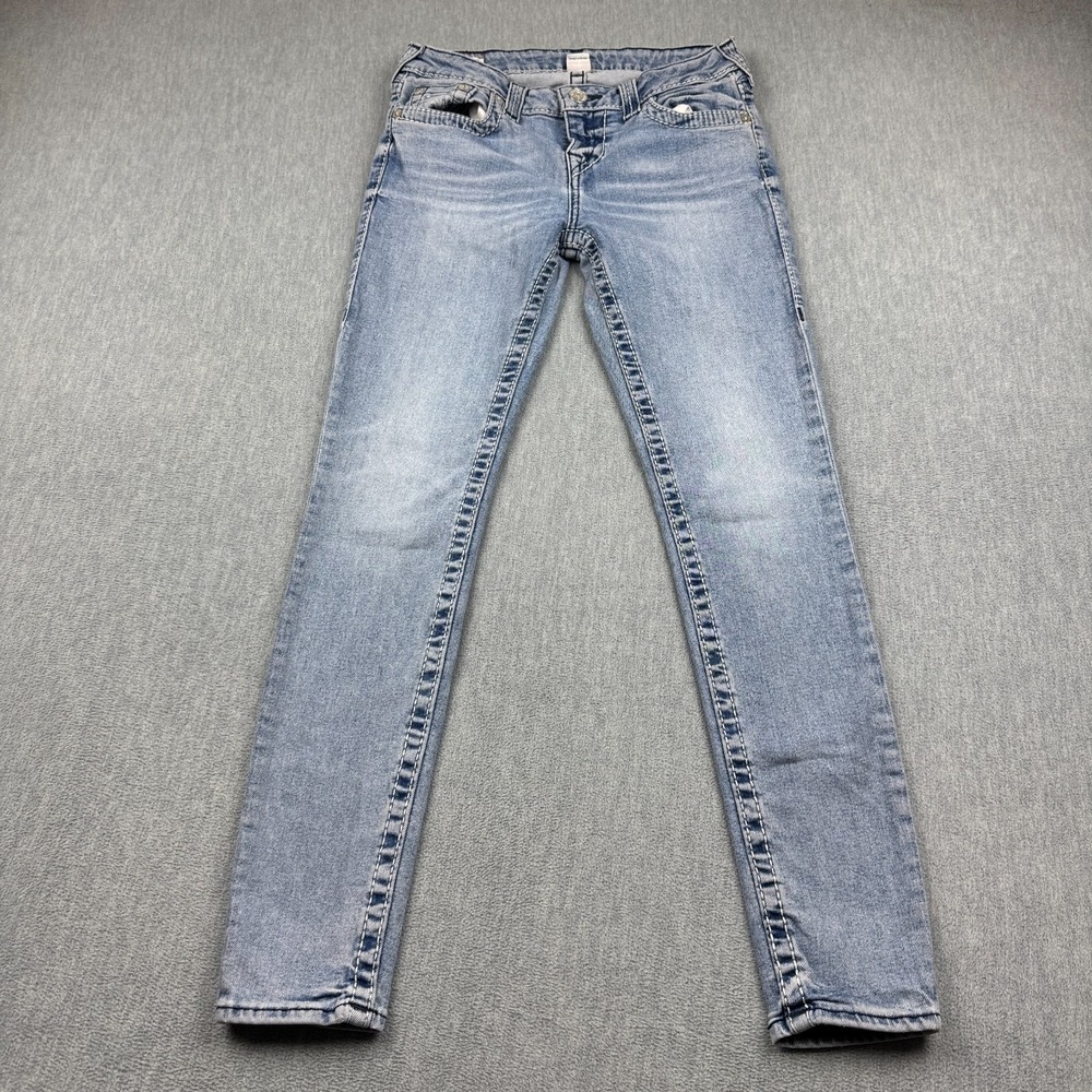 True Religion Jeans Women 27x29 Blue Halle Big T True Pants Denim Cotton Pockets